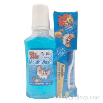 Pasta de dientes con flúor Enjuague anticaries para niños Limpiando la boca